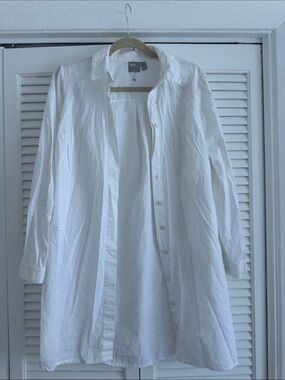 ASOS White Button-Down Long Shirt